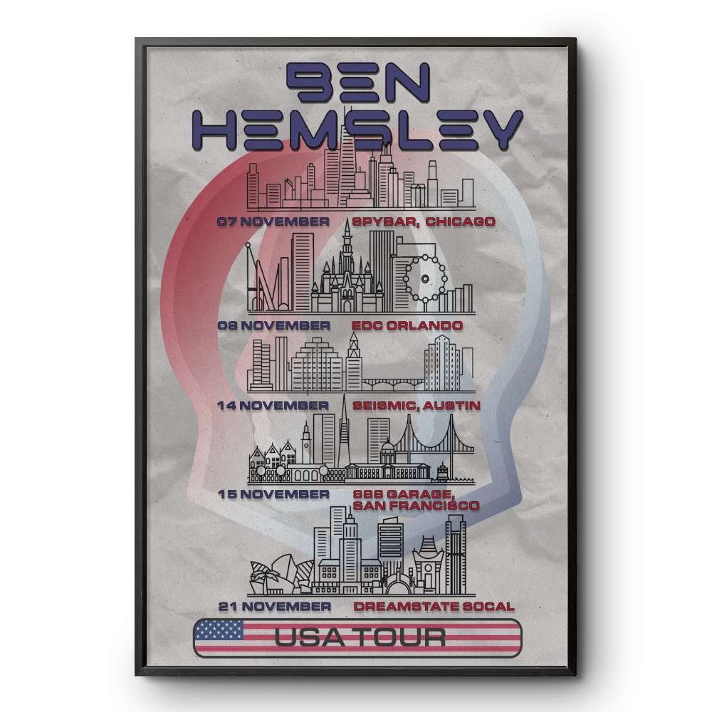 Ben Hemsley American Tour Poster – 2025 Edition | JulyClothing