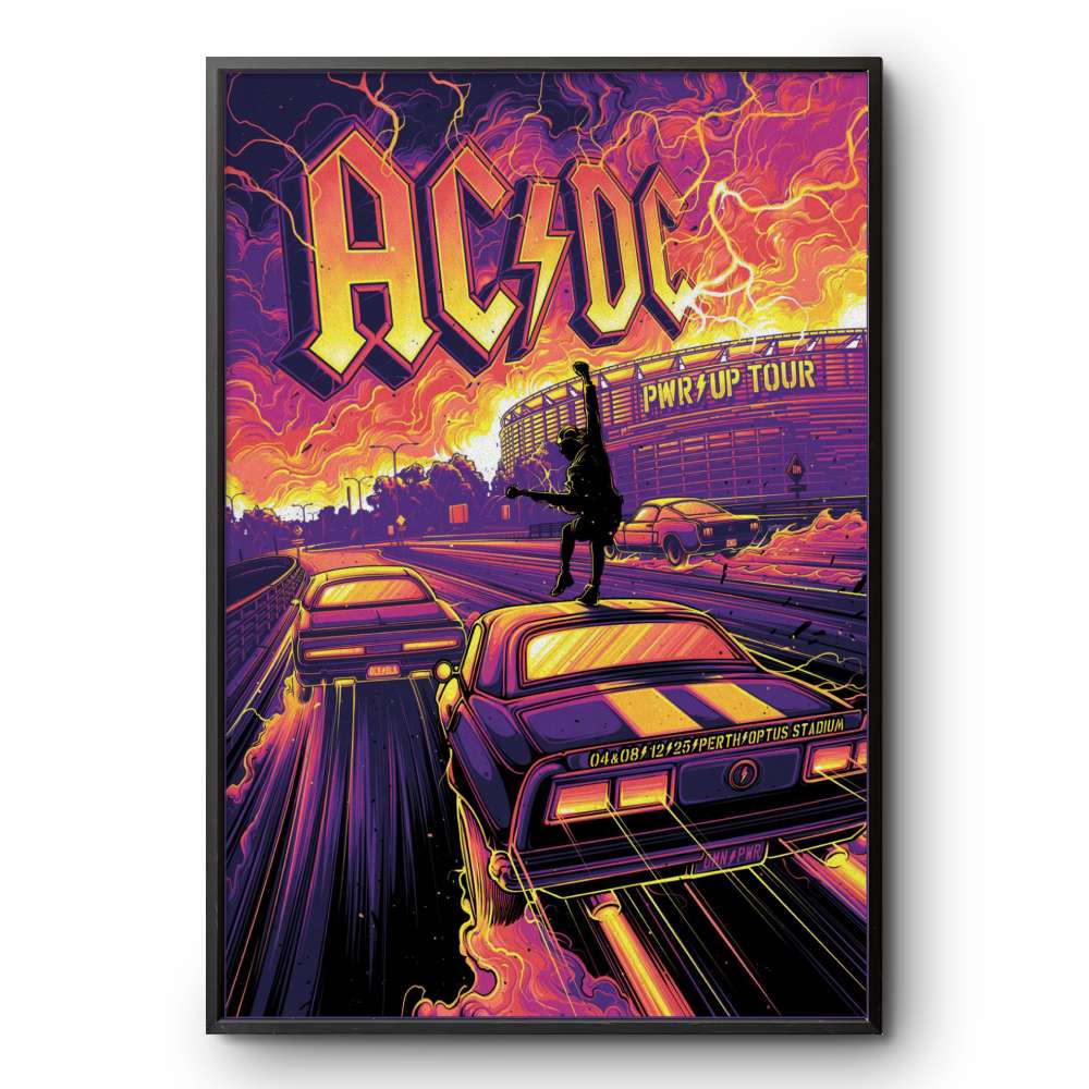 AC/DC Dec 4‑8 2025 Perth AUS Poster – Rock Wall Art – Shop Online