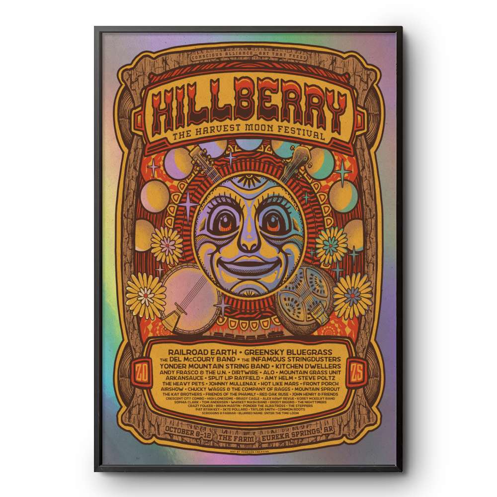 Hillberry Festival Poster – Oct 8–12 2025 Eureka Springs Concert Print | Limited Edition