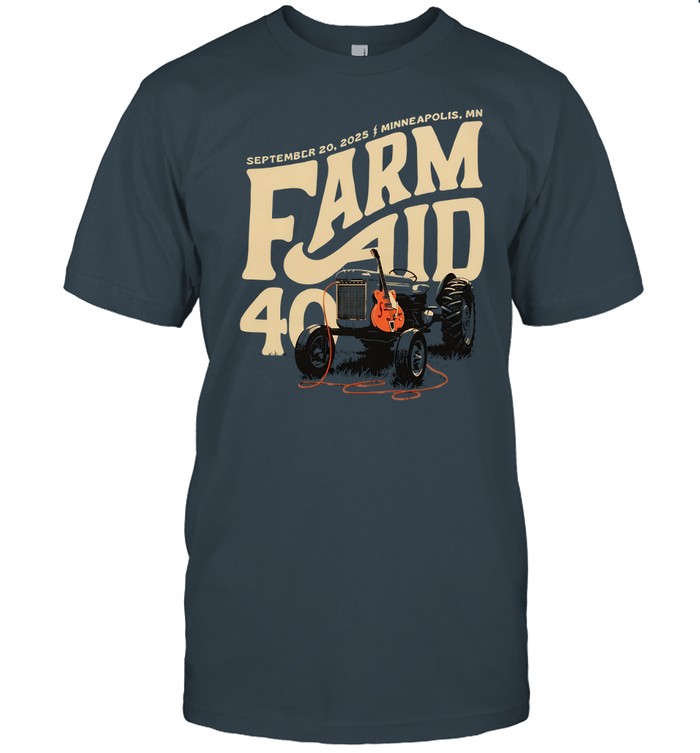 Farm Aid 40 Tractor Amp T-Shirt – Anniversary Graphic Concert Tee
