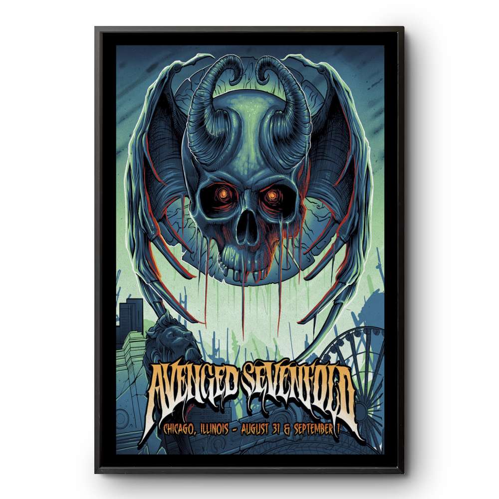 【ALAN FORBAS】Avenged Sevenfold ポスター Alan Forbes Avenged Sevenfold Concert Poster 2003 11x17 in