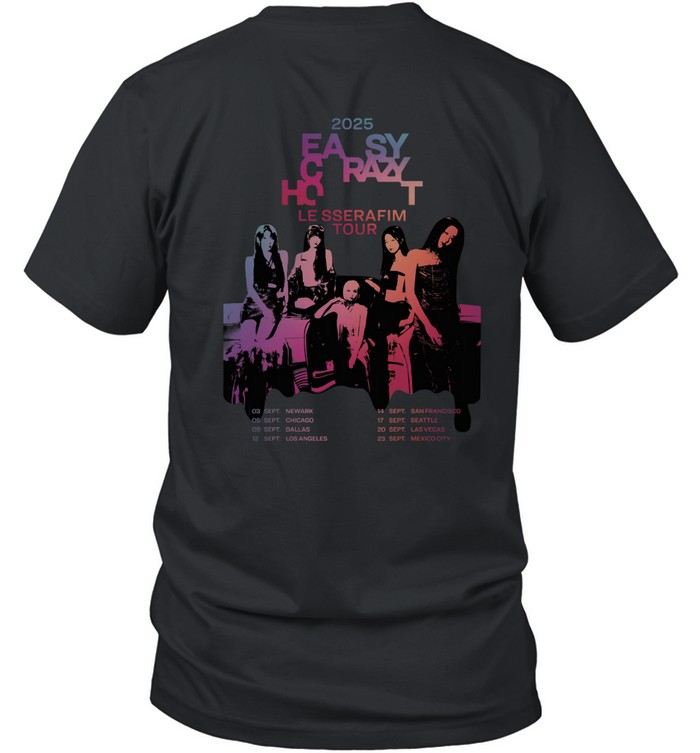 アイドル EASY CRAZY HOT JAPAN SHIRT Le Sserafim EASY CRAZY HOT JAPAN 黒Tシャツ - メルカリ