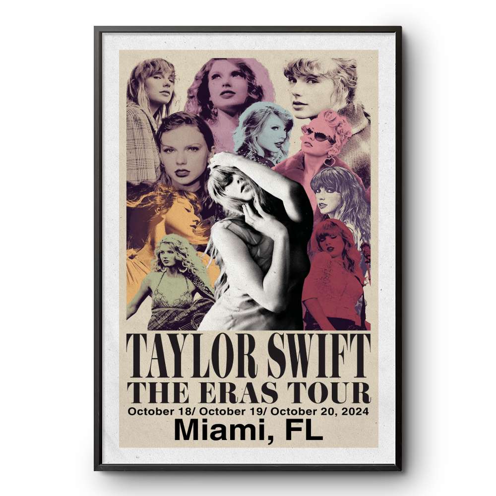 Taylor Swift Oct 18-20 2024 Hard Rock Stadium Miami FL Poster