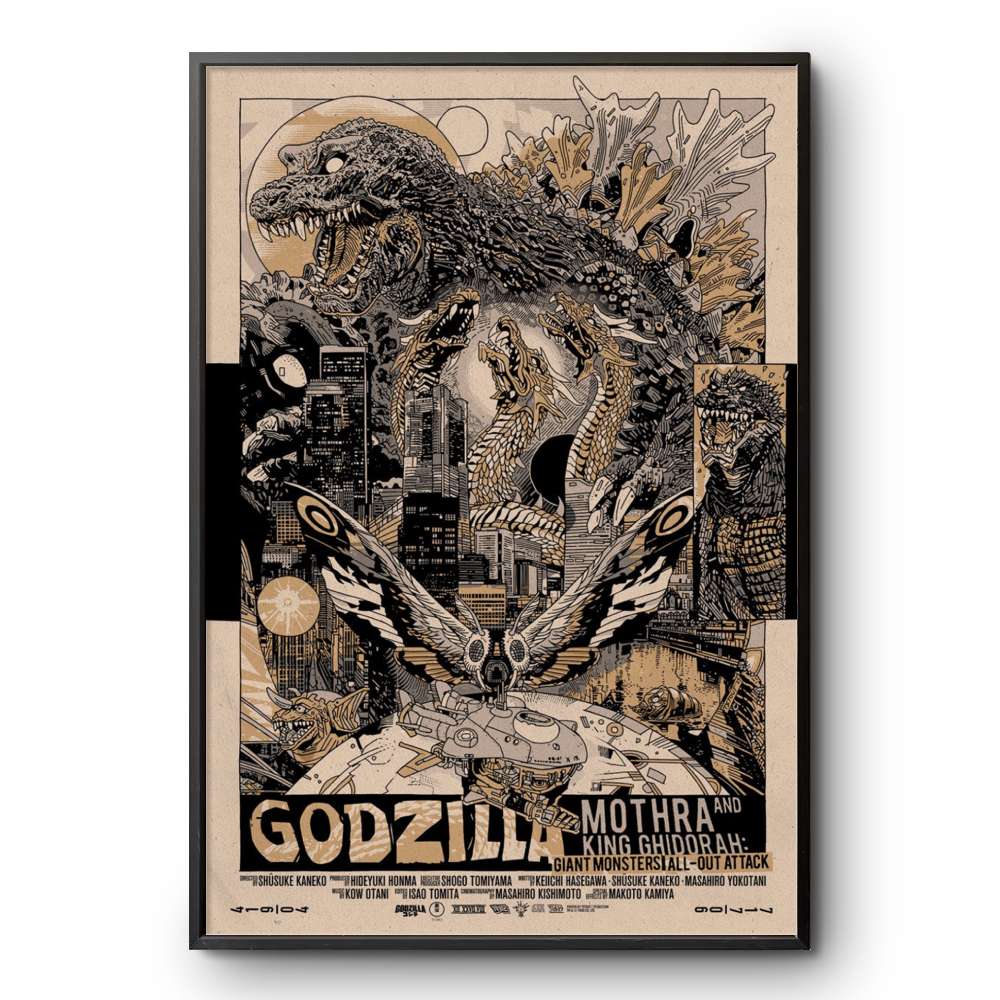 Tyler Stout GMK Giant Monsters All-Out Attack Variant Poster