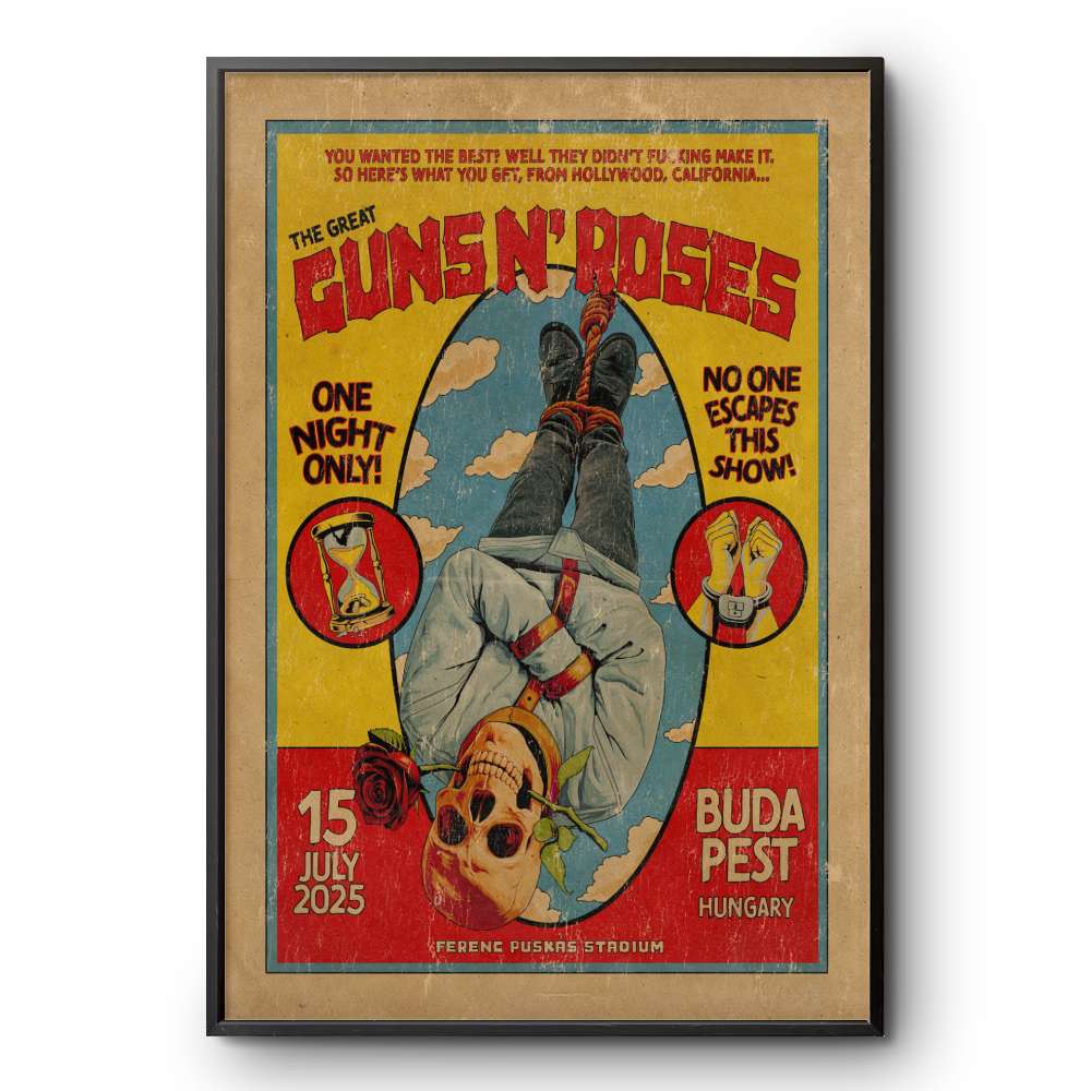 Guns N' Roses Hungary 2025 Tour On Jul 15 2025 Poster | Custom