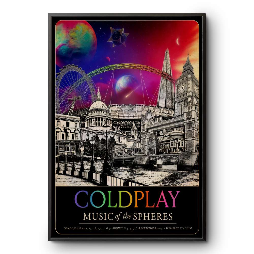 ColdPlay London Music Of The Spheres Tour 9.8.2025 Poster | Custom