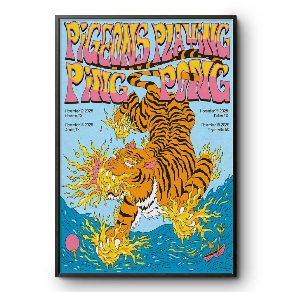 Pigeons Playing Ping Pong Nov 14 2025 Austin TX Poster | Custom