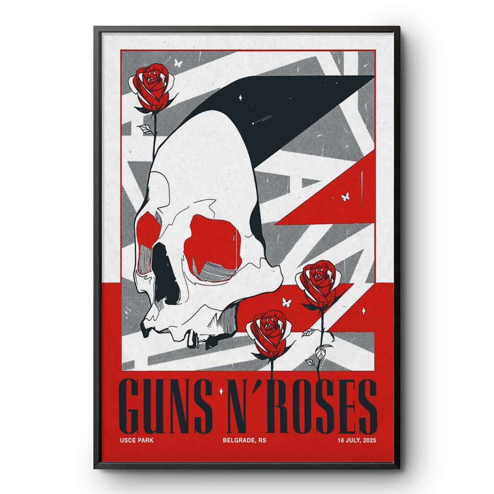 Guns N' Roses In Belgrade RS On Jul 18 2025 Tour Poster | Custom
