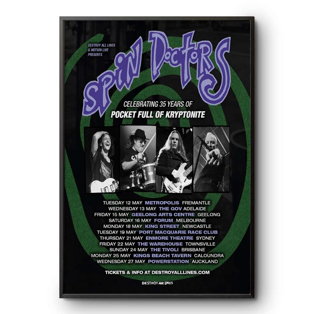 Spin Doctors AUS And NZ 2025 Tour Poster | Custom prints store | T