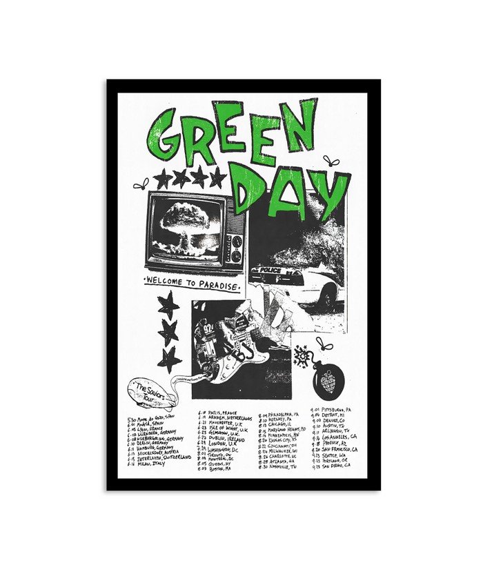 Green Day Tour 2024 Poster | Custom prints store | T-shirts, mugs