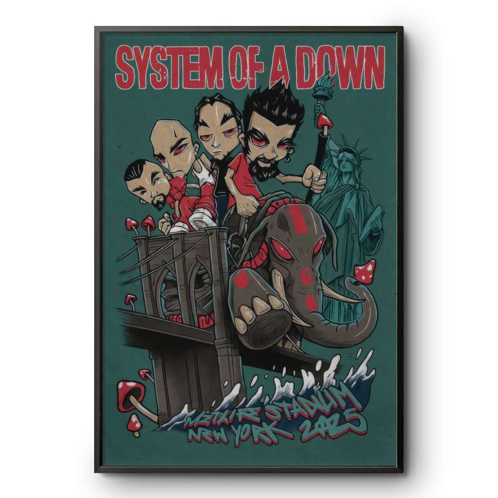 System Of A Down Show Band Riding An Elephant August 27-28 2025 Poster