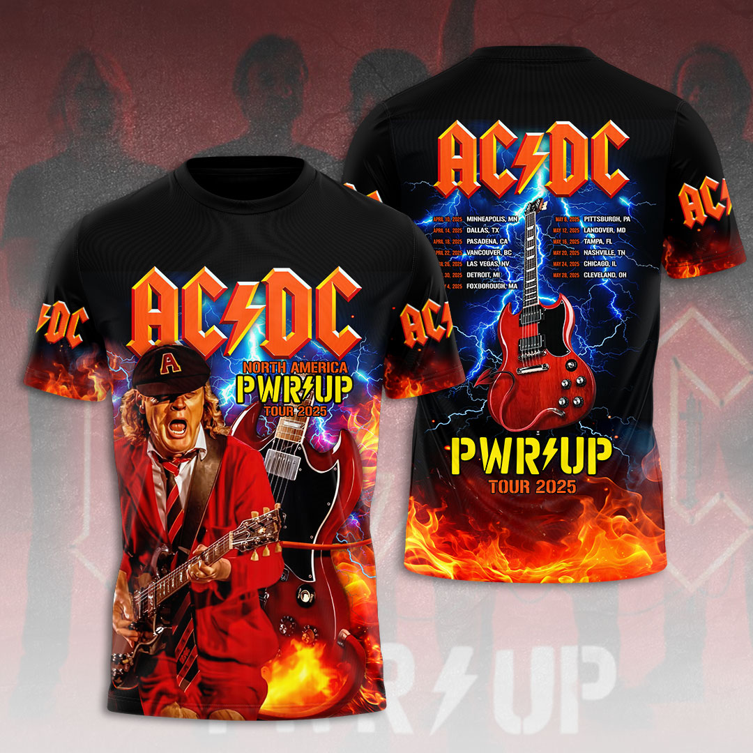 AC/DC 3D Apparel Power Up Tour 2025 US M367 | Custom prints store | T ...