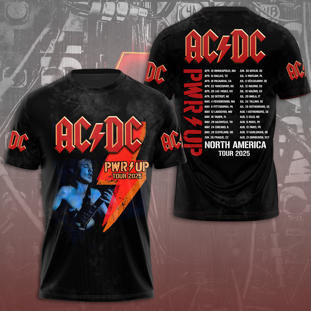 AC/DC 3D Apparel Power Up Tour 2025 US M362 | Custom prints store | T ...
