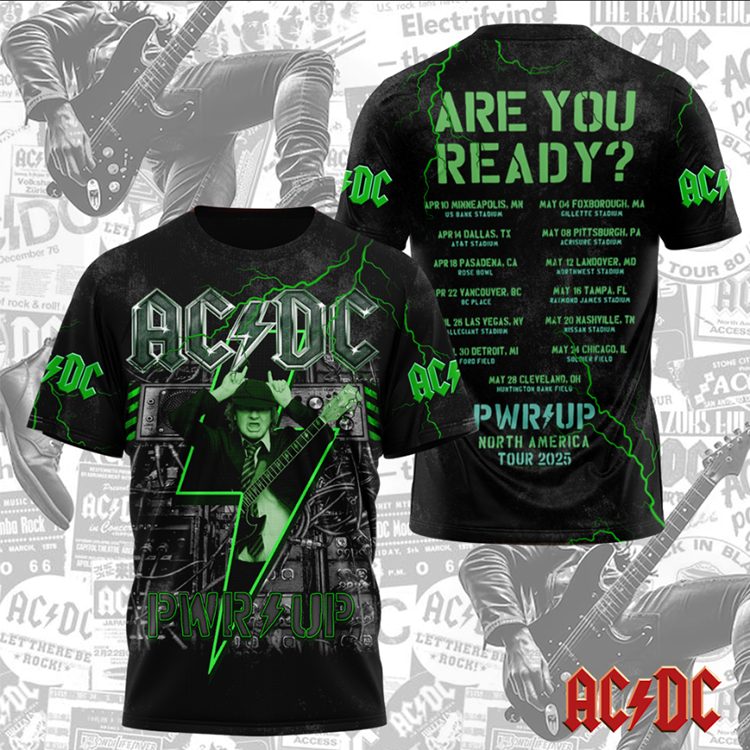AC/DC 3D Apparel Power Up Tour 2025 US M94 | Custom prints store | T ...