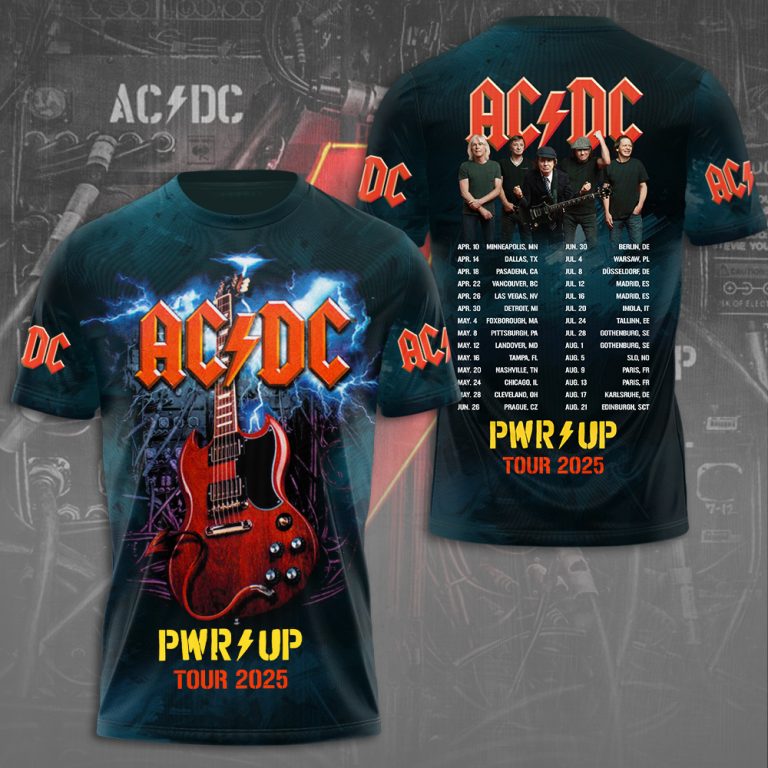 AC/DC 3D Apparel Power Up Tour 2025 US M201 | Custom prints store | T ...
