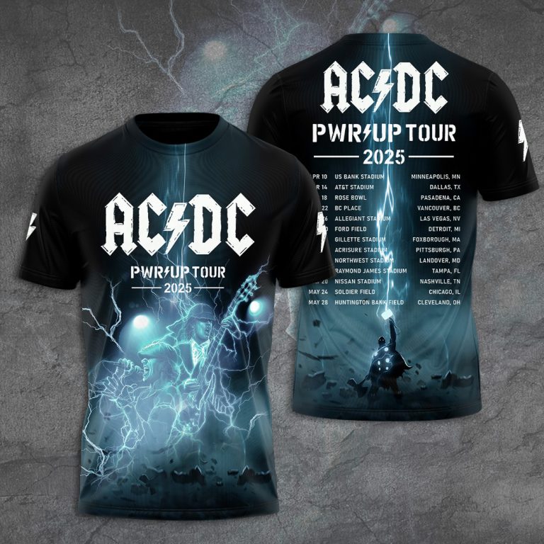 AC/DC 3D Apparel Power Up Tour 2025 US M236 | Custom prints store | T ...