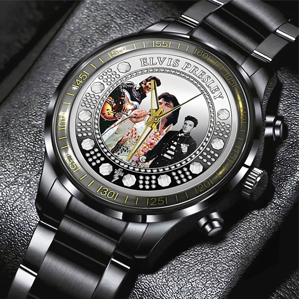 Elvis Presley Black Stainless Steel Watch M13