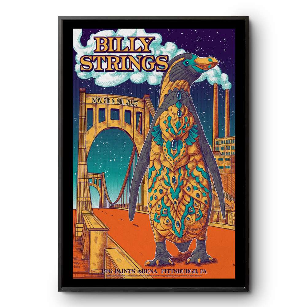 アートポスター テッド・ミューリング エキシビジョンポスター Poster Billy Strings Nov 7 & 8 2025 PPG Paints Arena, Pittsburgh