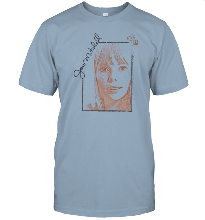 Joni Mitchell Portrait Signature T Shirt Custom prints store T-shirts mugs face masks posters