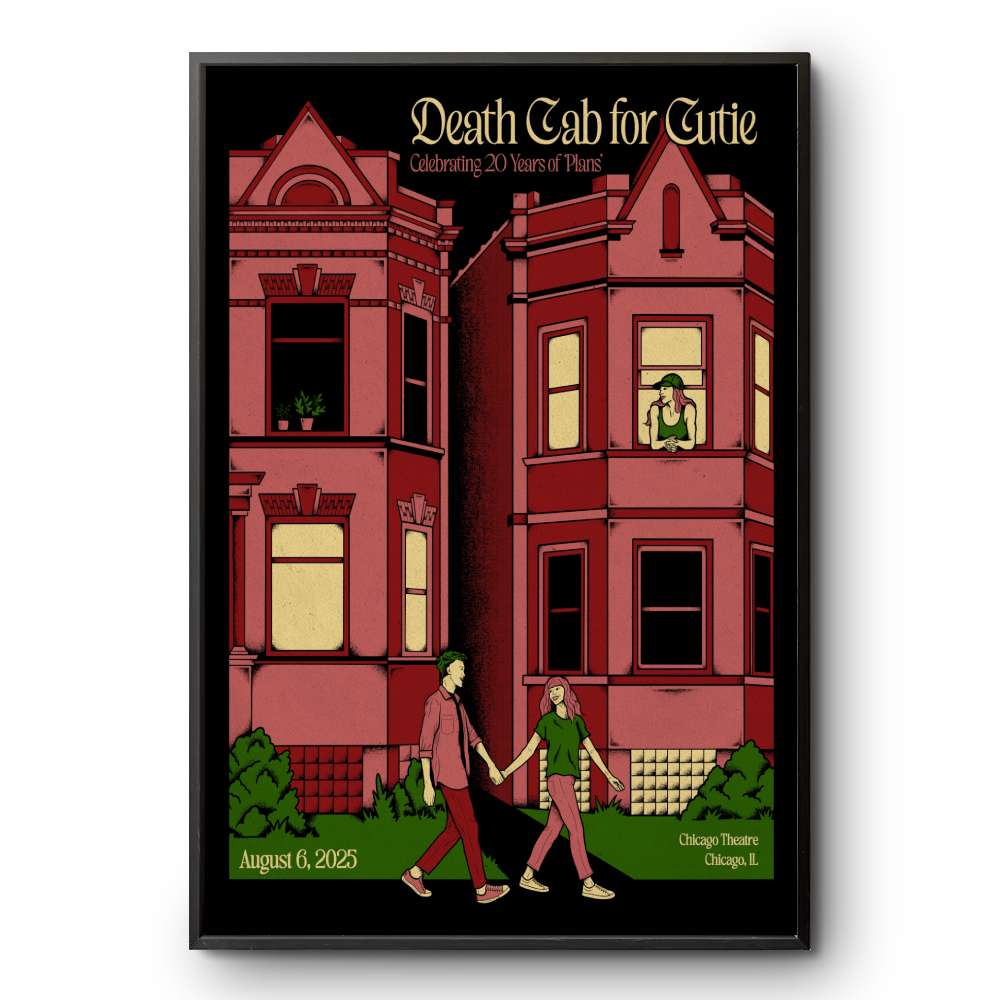Poster Death Cab For Cutie Tour Chicago, IL 08-06-2025