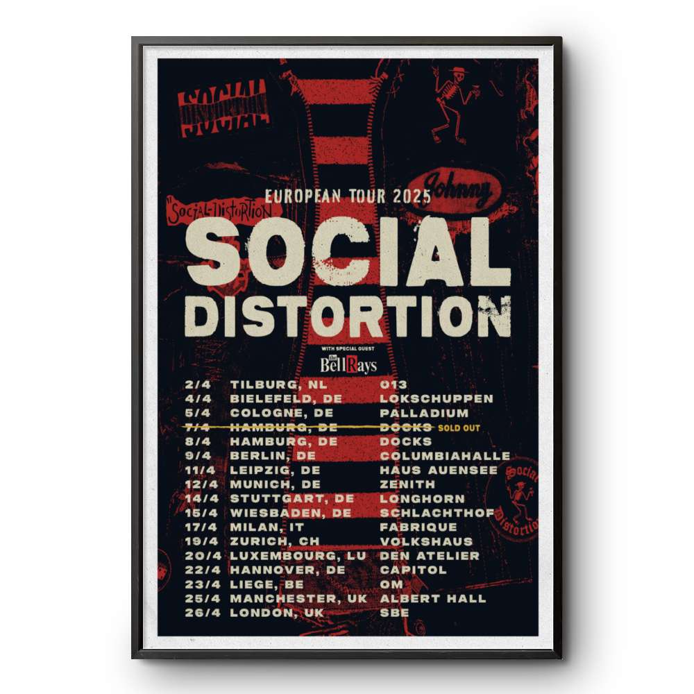 Social Distortion Tour Europe 2025 Poster | Custom prints