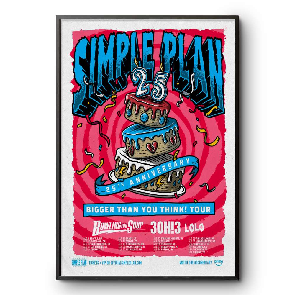 2025 Simple Plan US Tour Poster | Custom prints store | T-shirts