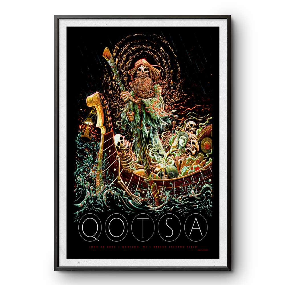 【インパクトアート】GOD SAVE THE REP＆SKULL QUEEN Queens Of The Stone Age 2025 Madison, WI Poster | Custom