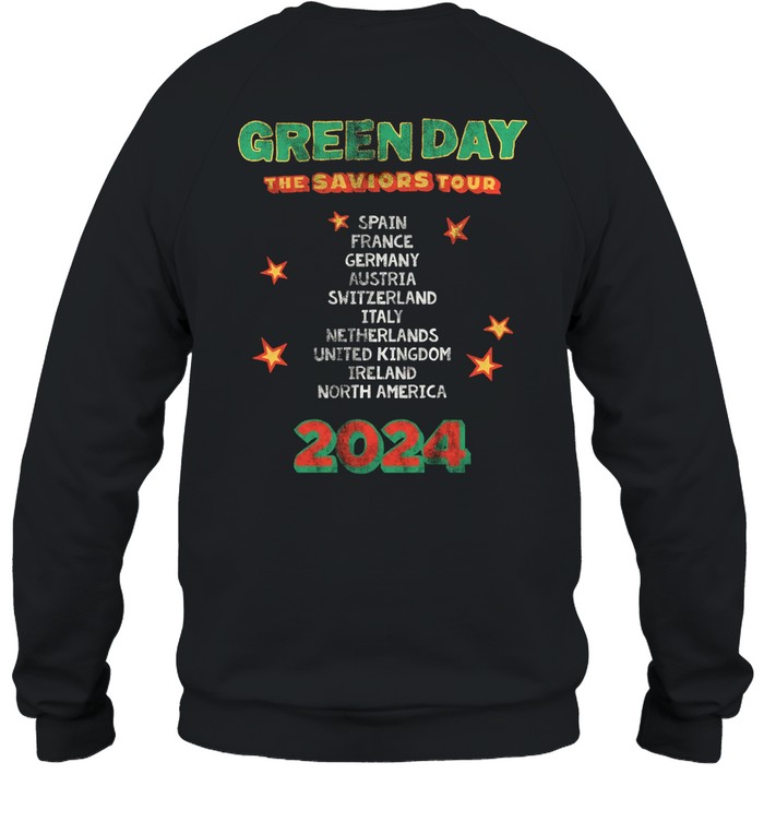 【US限定】D-DAY Tour Merch Sweatshirt Green Day Bands The Saviors Tour 2024 Print Hoodie Men Women