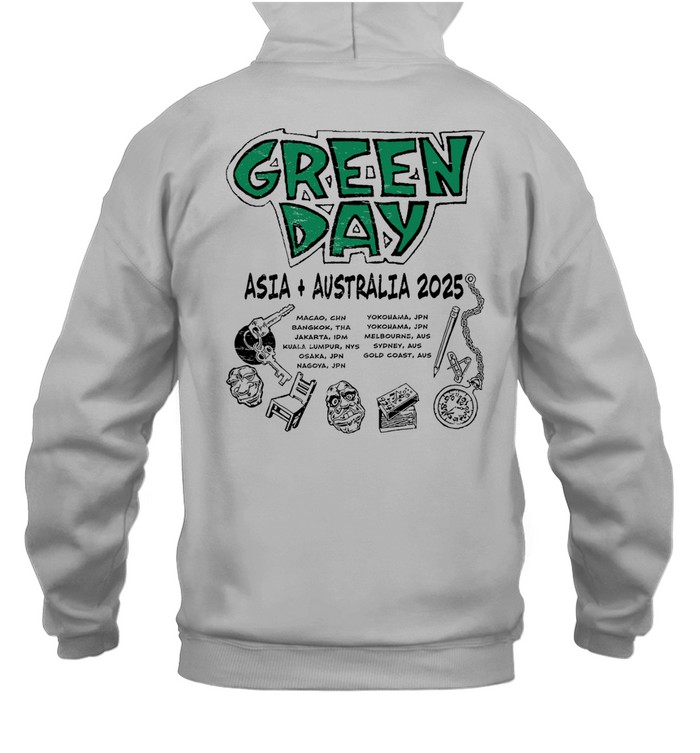 2025 Tour Green Day Asia and Australia Shirt Limited