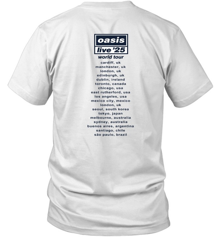 oasis ライブTシャツ CARDIFF 2025 OASIS Live 25 Tour 2025 Men's Women T-shirt O-Neck Short