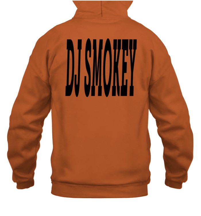 Dj Smokey Wearing I Love Nukes Dj Smokey Hoodie   Custom prints store   T-shirts  mugs  face masks  posters