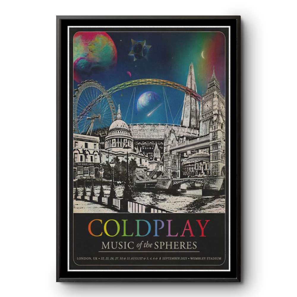 Poster New Coldplay London, UK Tour Aug & Sept 2025 | Custom