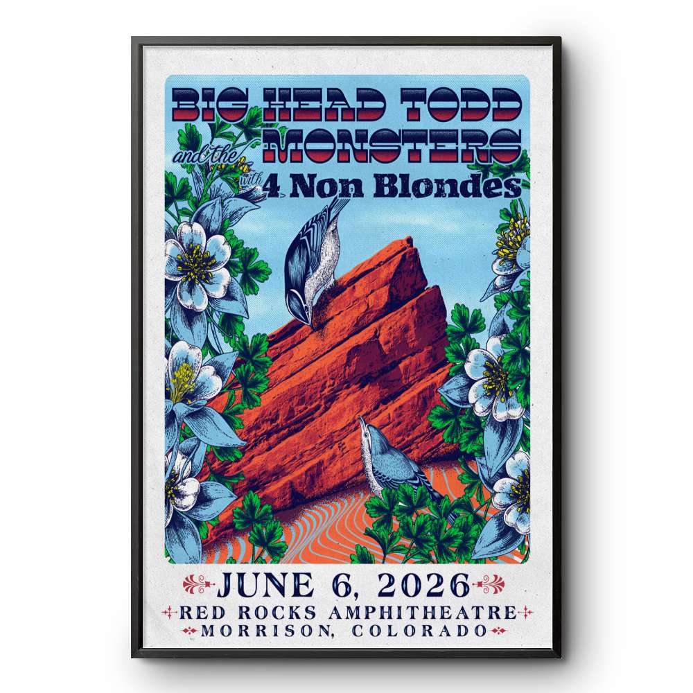 Big Head Todd and the Monsters Red Rocks Tour Jun 6 2026 Poster