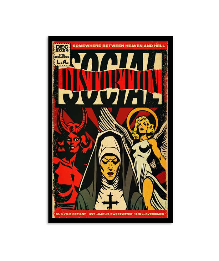 Social Distortion ライブポスター Social Distortion Dec 6-8 2024 The Belasco Theater Los