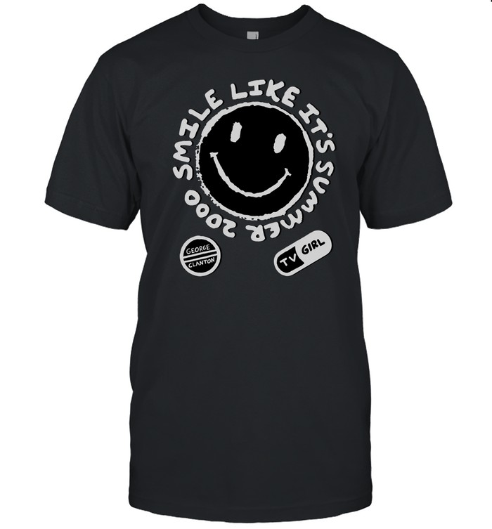 Tv Girl White On Black Summer 2000 Tee   Custom prints store   T-shirts  mugs  face masks  posters