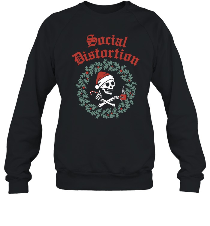 Social Distortion Skelly Wreath Sweatshirt   Custom prints store   T-shirts  mugs  face masks  posters