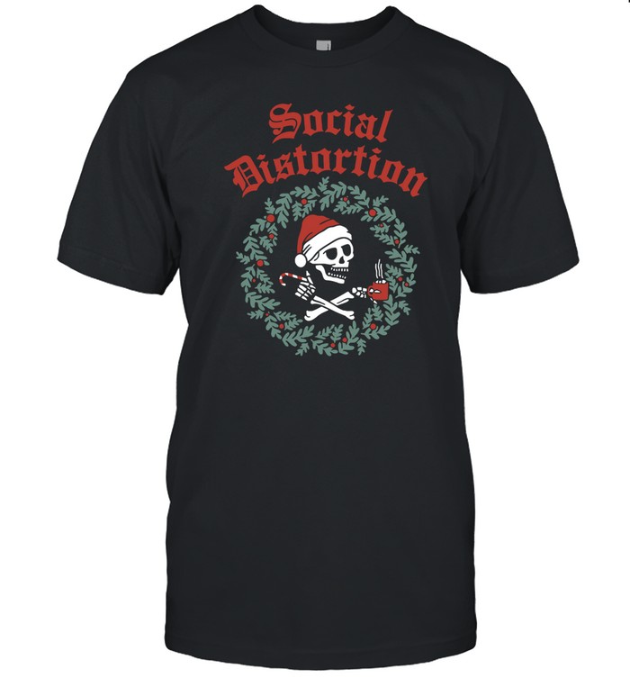 Social Distortion Skelly Wreath Tee Shirt   Custom prints store   T-shirts  mugs  face masks  posters