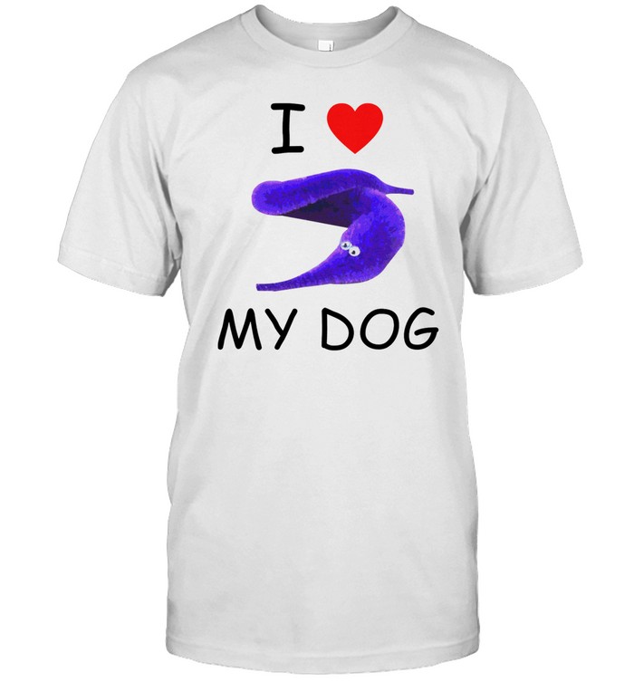 Worstshirts I Love My Dog Silly Worm Tee   Custom prints store   T-shirts  mugs  face masks  posters