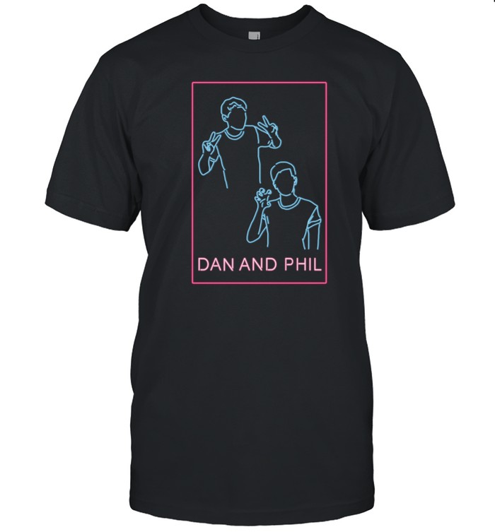 Dan And Phil Neon T-Shirt  Hoodie  Tank Top  Sweater And Long Sleeve T-Shirt-Unisex T-Shirt   Custom prints store   T-shirts  mugs  face masks  posters