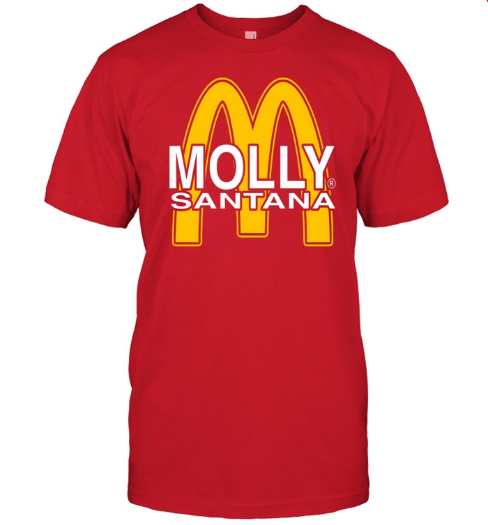 Molly Santana V2 Yellow On Red Tee Shirt