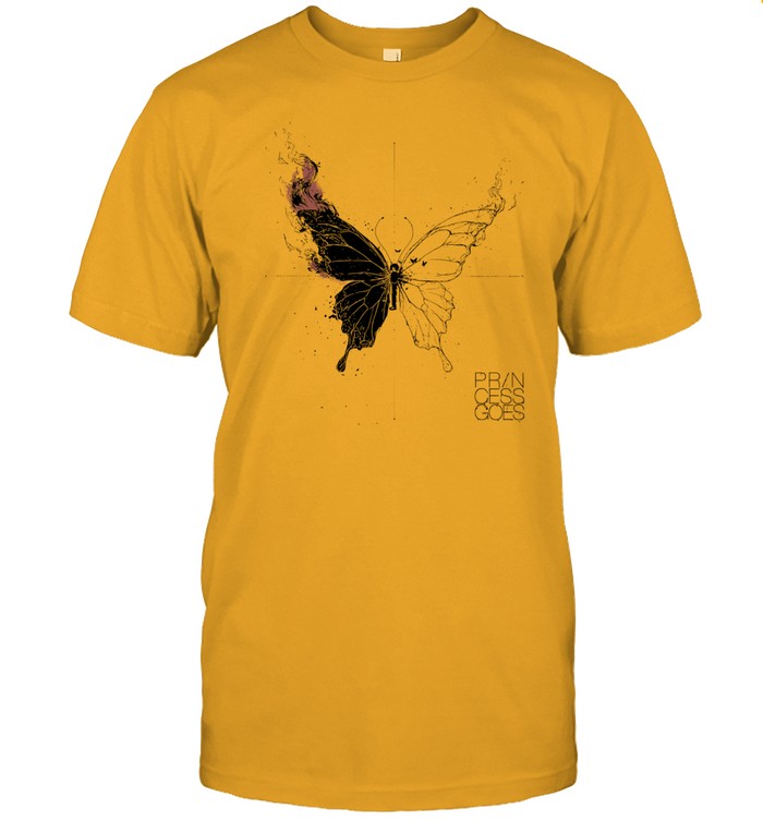 Princess Goes Butterfly Diagram Tee Shirt