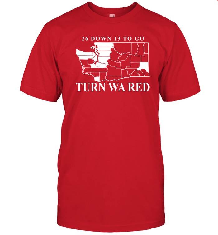 26 Down 13 To Go Turn Wa Red T Shirt   Custom prints store   T-shirts  mugs  face masks  posters