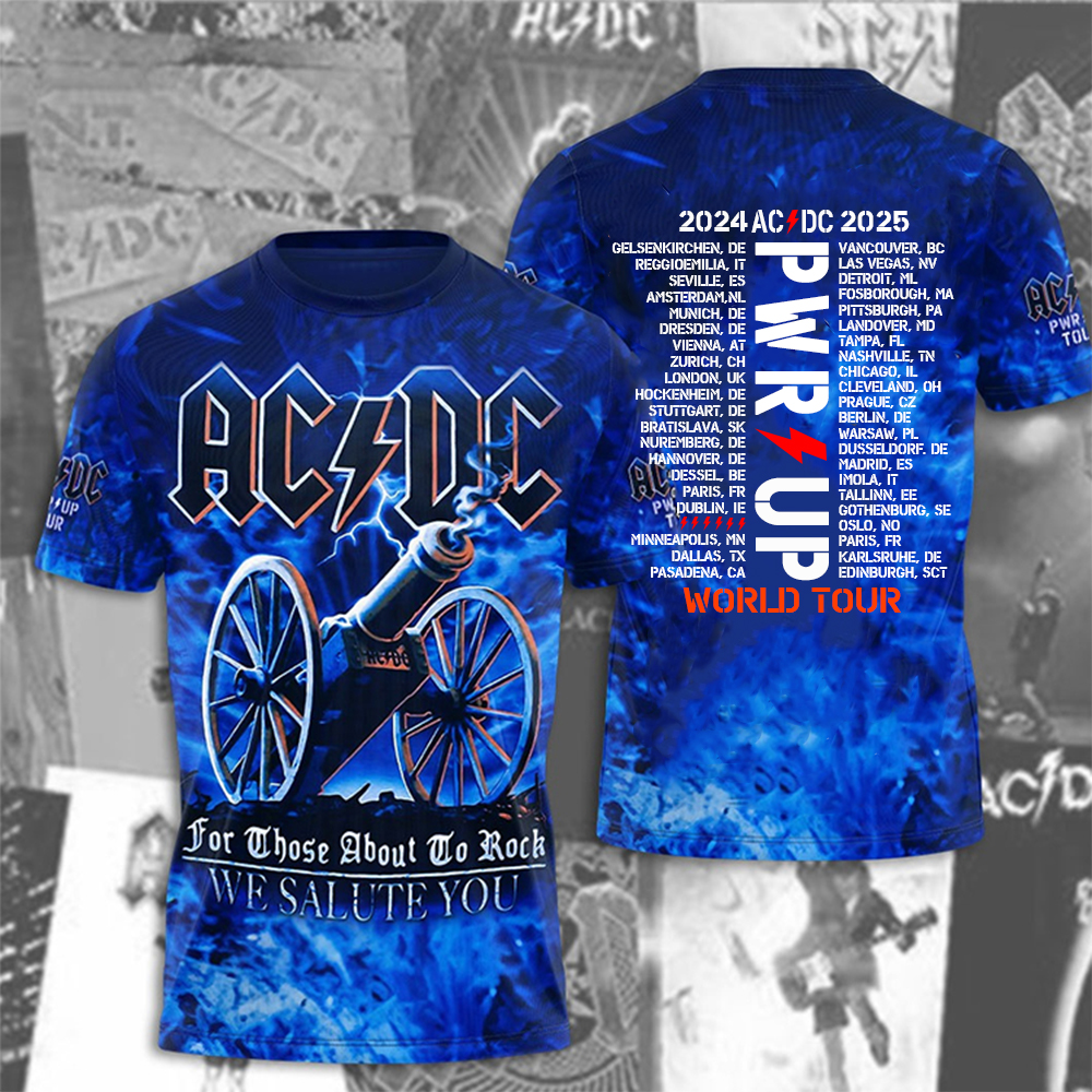 AC/DC 3D Apparel Power Up Tour 2025 US M372 | Custom prints store | T ...