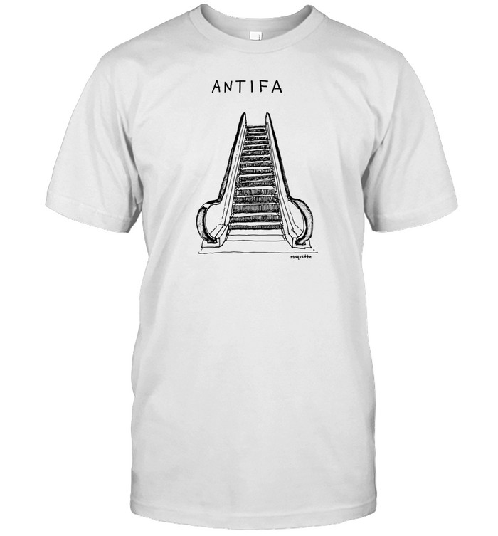 Jesseduquette Antifa Escalator T Shirt   Custom prints store   T-shirts  mugs  face masks  posters