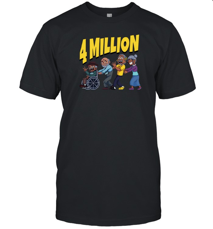 4 Million Subscribers Black Tee Shirt Custom prints store T-shirts mugs face masks posters
