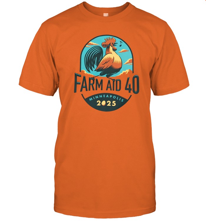 Farm Aid 40 Rooster Sings T-Shirt – Anniversary Concert Graphic Tee