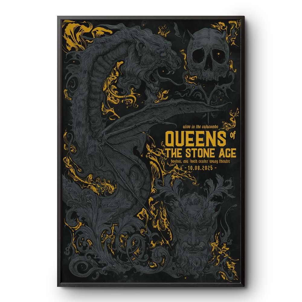 Catacombs Tour Poster – QOTSA Live in Boston 2025 – Shop Online