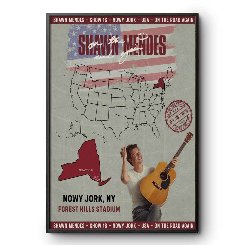 Shawn Mendes New York Poster – Forest Hills Stadium Oct 3, 2025 Edition | Limited Edition