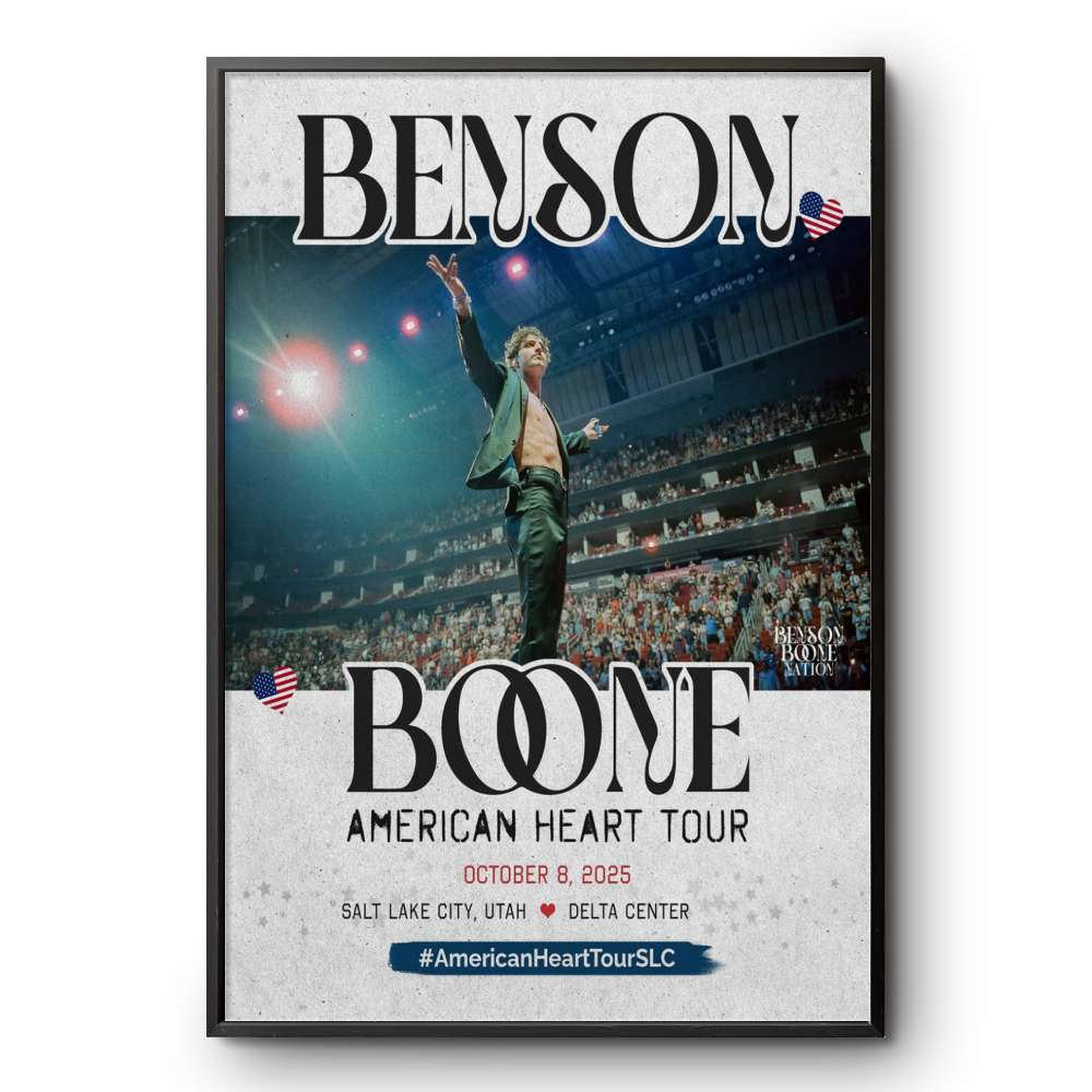 Salt Lake City 2025 Poster – Benson Boone American Heart Tour – Trending Now