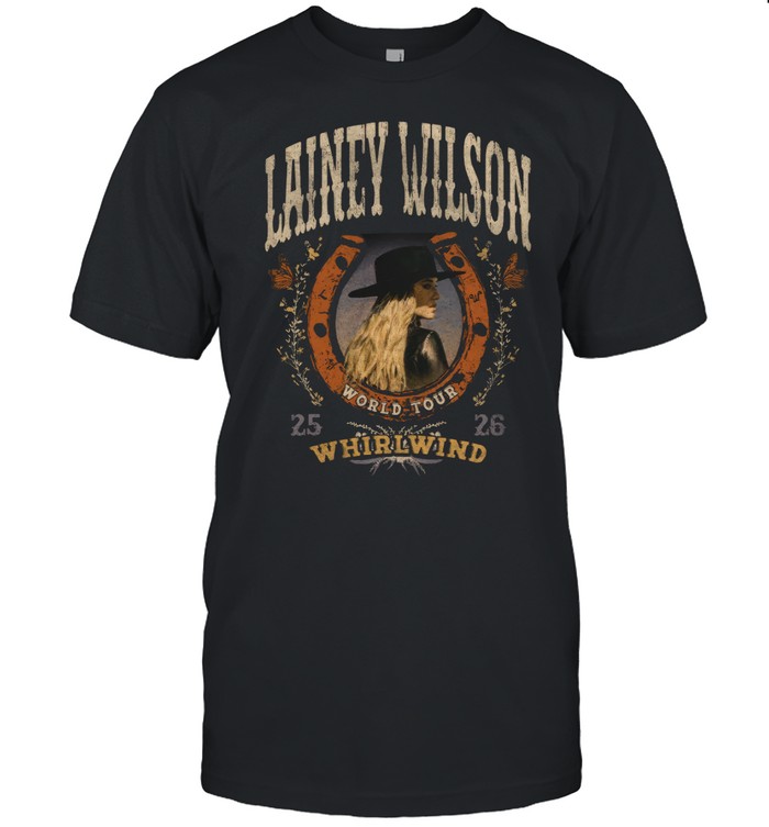 Lainey Wilson Whirlwind World Tour Horseshoe T-Shirt – 2025 Concert Edition – Trending Now